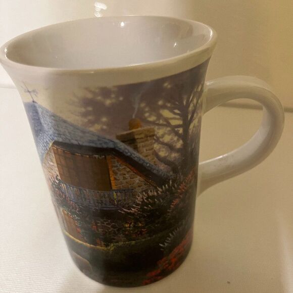Thomas Kinkade Painter Of Light Lilac Cottage Illuminating Porcelain Mug - Picture 1 of 7